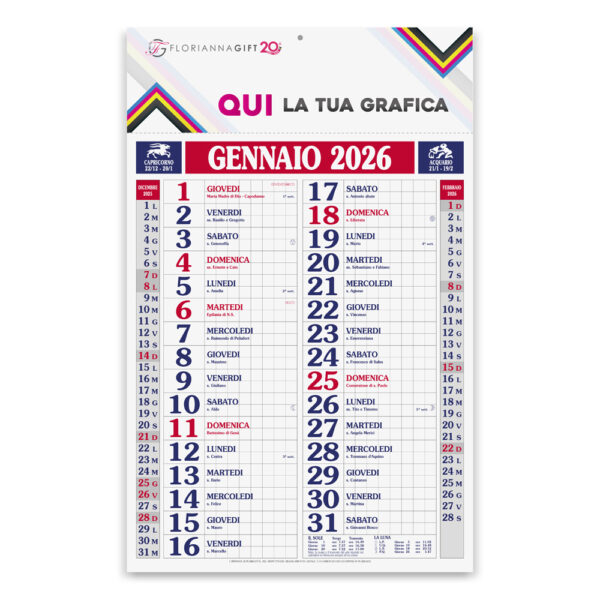 Calendario Olandese QUADRETTATO