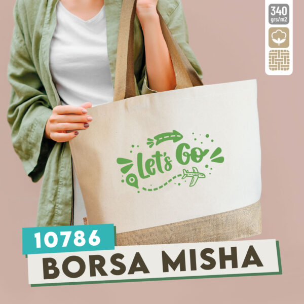 Borsa cotone canvas e juta