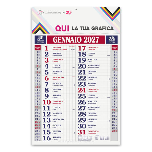 Calendario Olandese QUADRETTATO